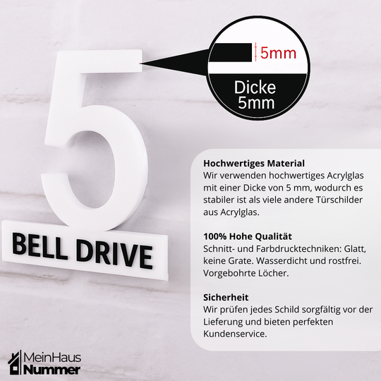 FloatHaus| Schwebendes Acryl Hausnummernschild