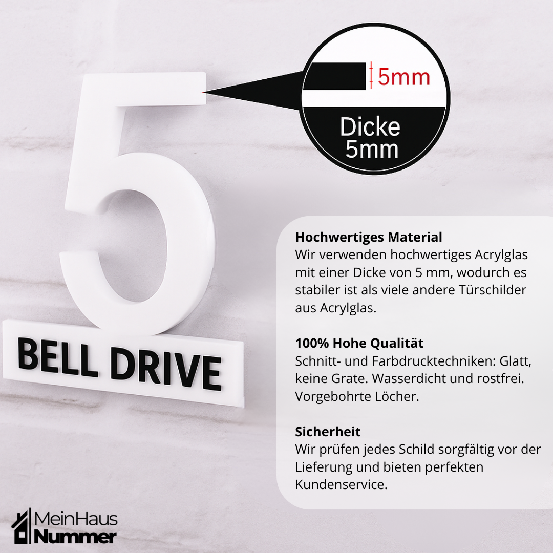 FloatHaus™ | Schwebendes Acryl Hausnummernschild