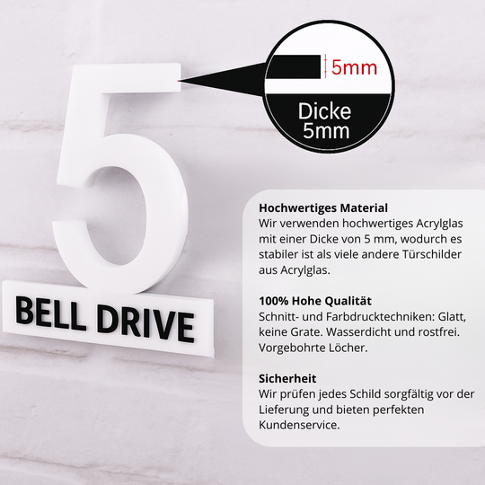 FloatHaus| Schwebendes Acryl Hausnummernschild